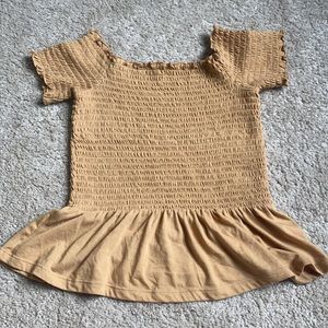 Yellow off the shoulder shirt